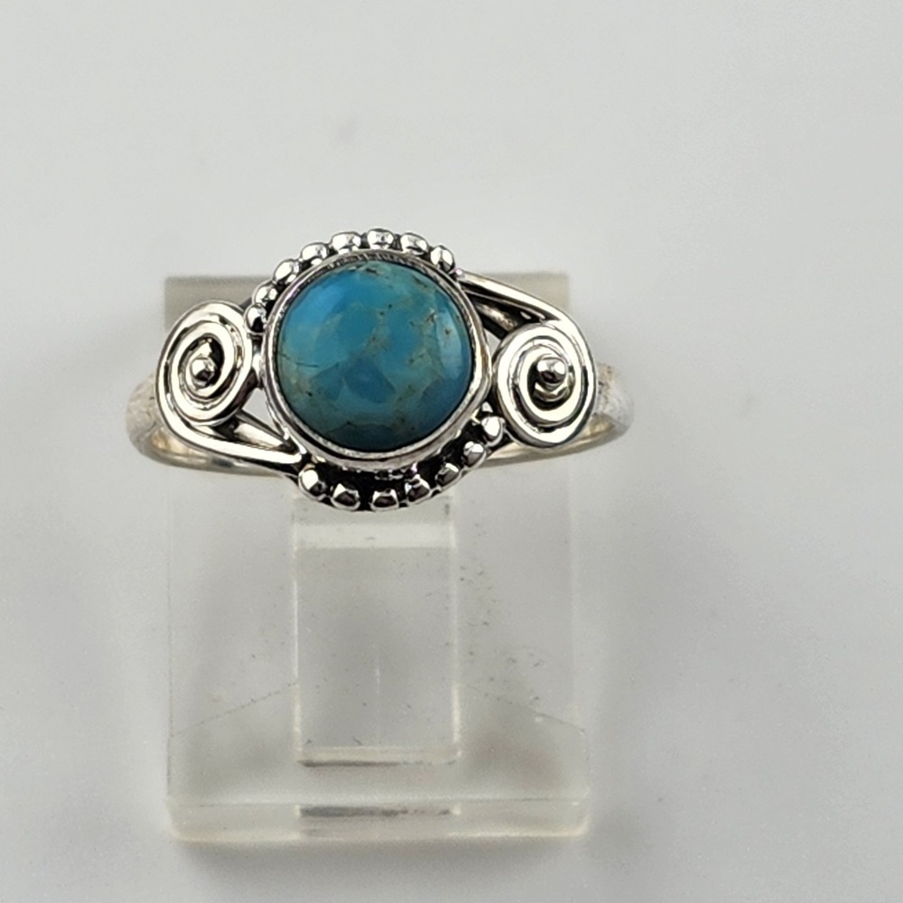 Sterling Silver 925 Kingman Turquoise‎ Ring Size 6.5